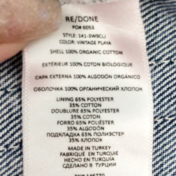 RE/DONE Women's 90's Low Slung Jeans 28 Vintage Playa Light Blue 100% Cotton NWT - Picture 12 of 13